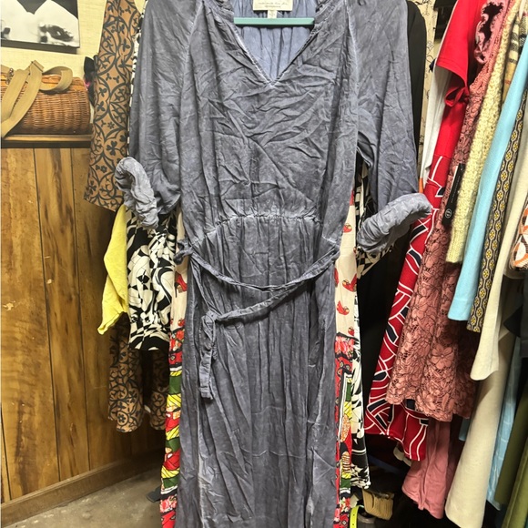 Anthropologie Cloth & Stone Blue Maxi Dress with Belt - Picture 2 of 2